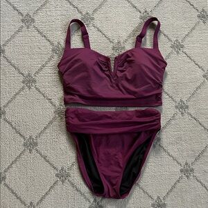 Soma Plum Two-Piece Suit with Supportive Top